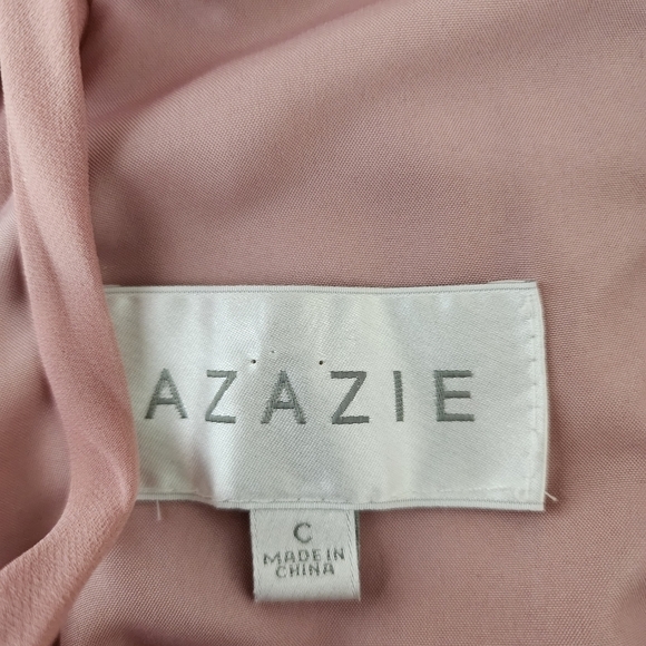 Azazie Women’s Elegant Bridesmaid Maxi Dusty Rose Dress Open Back Zipper Size XS - Picture 7 of 8